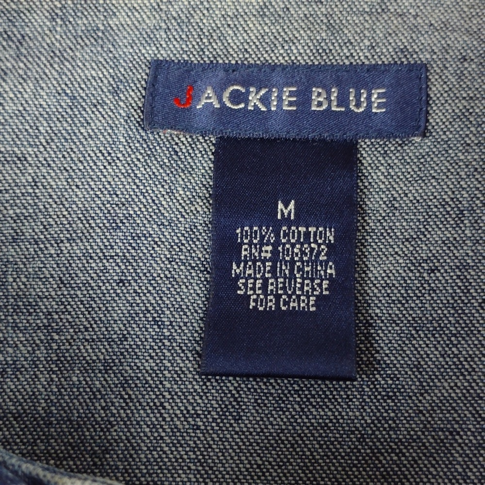 Lace-Up Denim Women's Top - Picture 6 of 12